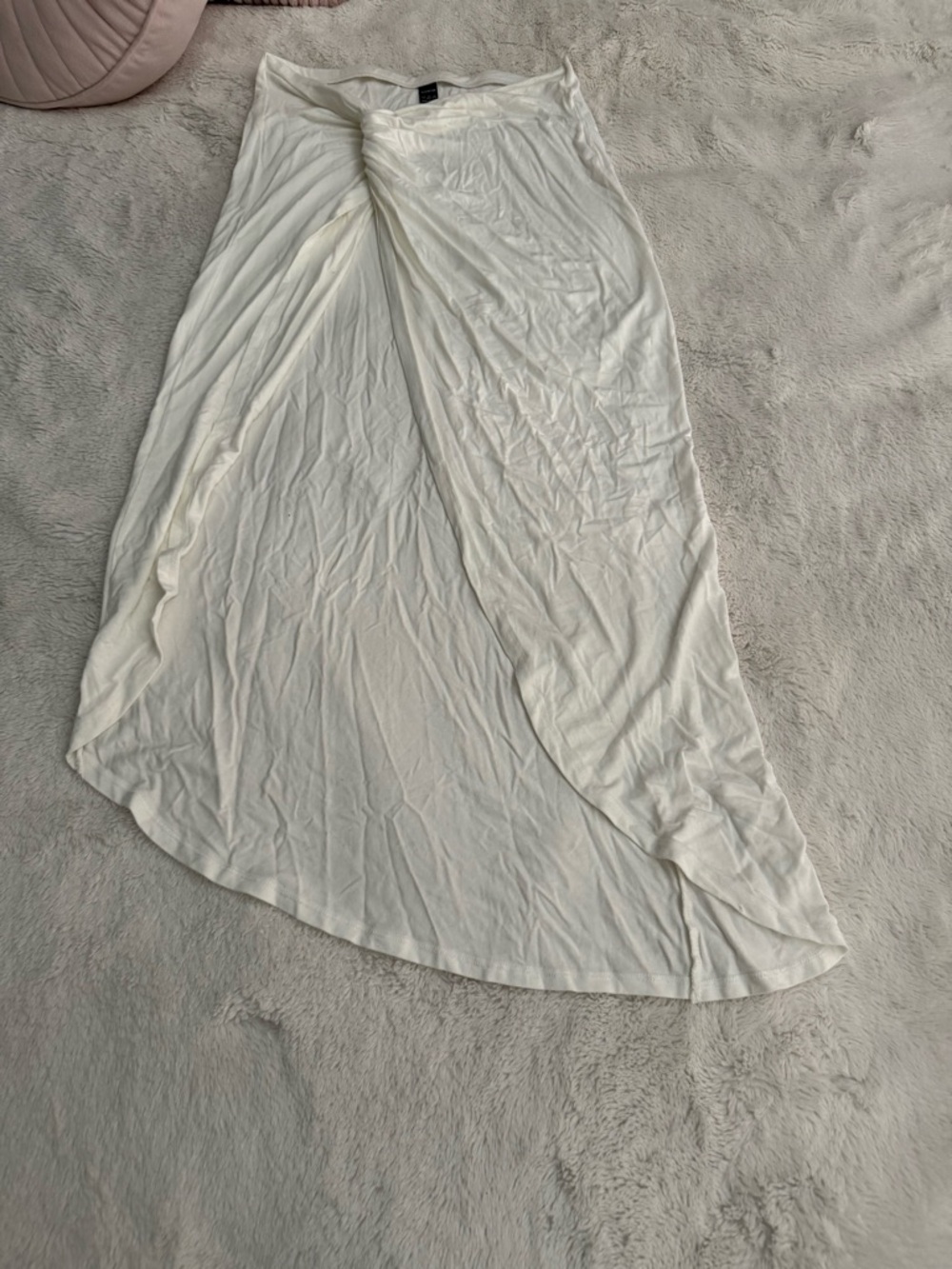 SHEIN White Asymmetrical Wrap Maxi Skirt
